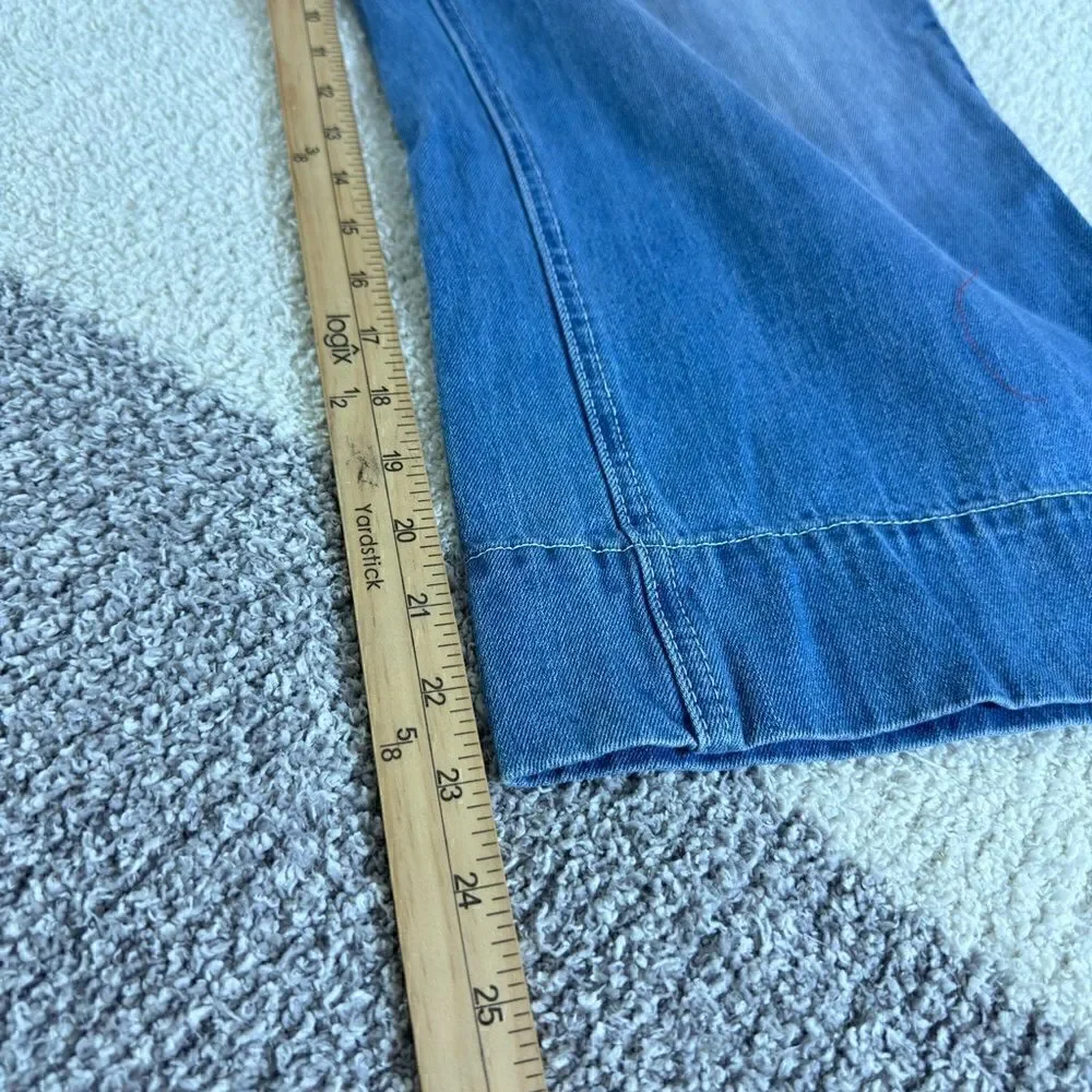 Salt + Soul jeans Womens Size Small High Rise Wide slouchy Leg Blue Cropped Boho